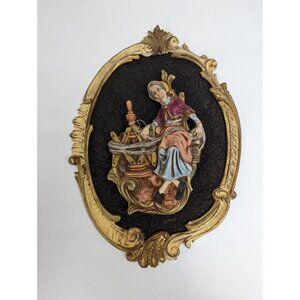 Vintage Empire 3D Wall Art 826 A Italy Picture Woman Spinning 16" X 11"